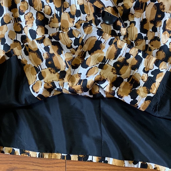 Le Suit women’s animal print jacket / blazer  cropped shawl lapel size 14 🌹 - Picture 9 of 10